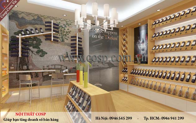 thiết kế cửa hàng rượu chị Hương- Ninh Bình
